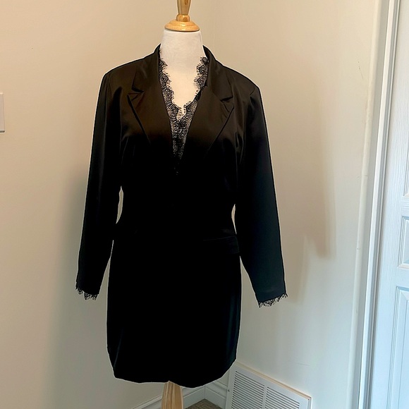 Missguided black tuxedo dress - Picture 1 of 5